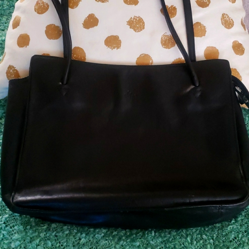 Monsac Original smooth black Italian leather purse.
